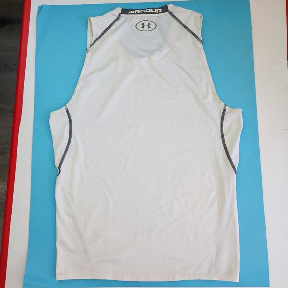 Under Armour HeatGear sleeveless compression shirt white men's size XL - Picture 3 of 7